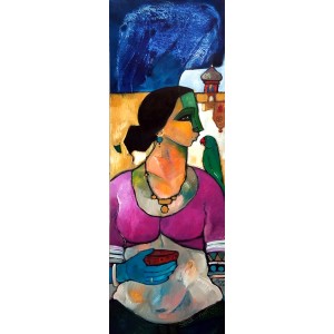 Abrar Ahmed, 12 x 36 Inch, Oil on Canvas, Figurative Painting, AC-AA-600